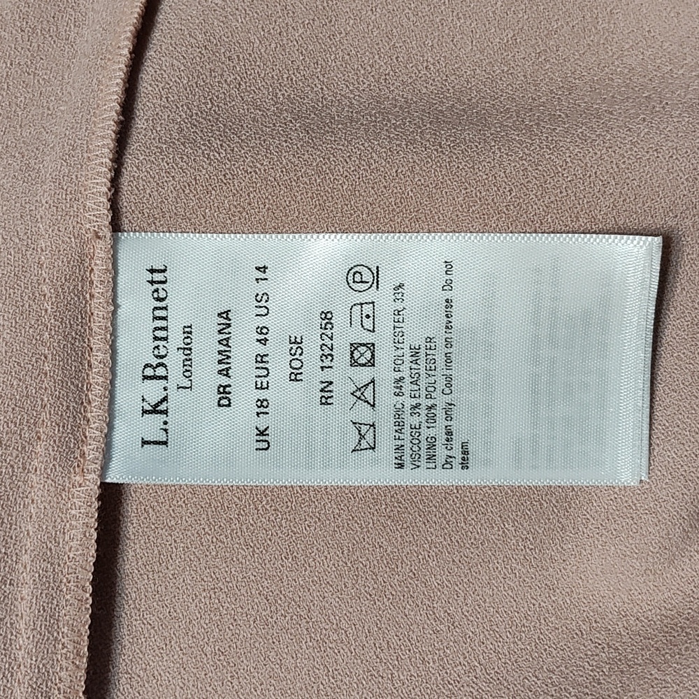 L.K. Bennett pastel Rose dress size 14 - Picture 6 of 6